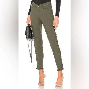 Chaser | Vintage Canvas Lace Up Frayed Utility Pant Safari Green Size Medium